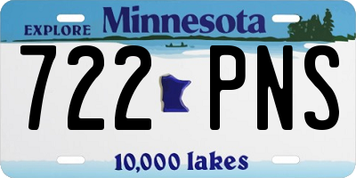 MN license plate 722PNS