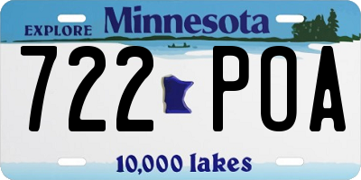 MN license plate 722POA