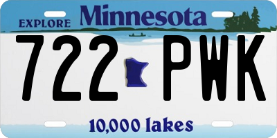 MN license plate 722PWK