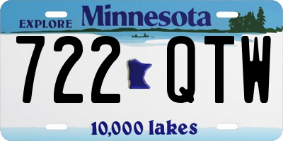 MN license plate 722QTW