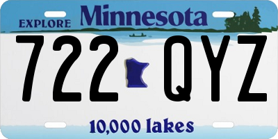 MN license plate 722QYZ
