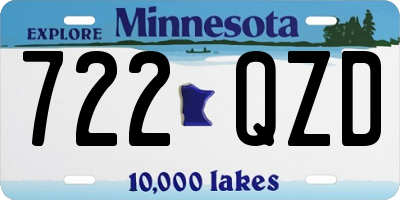 MN license plate 722QZD