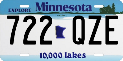 MN license plate 722QZE