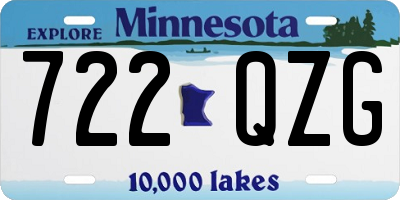 MN license plate 722QZG