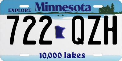 MN license plate 722QZH