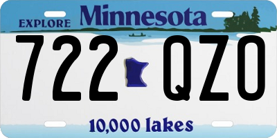 MN license plate 722QZO