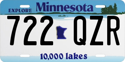 MN license plate 722QZR