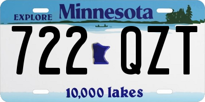MN license plate 722QZT