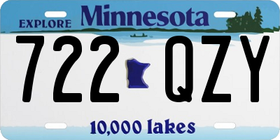 MN license plate 722QZY