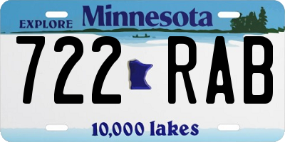 MN license plate 722RAB