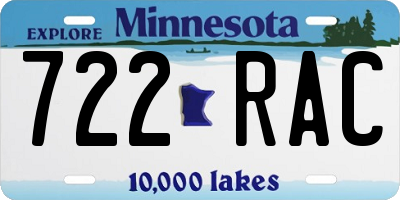 MN license plate 722RAC