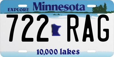 MN license plate 722RAG