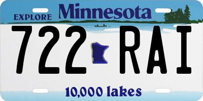 MN license plate 722RAI