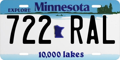 MN license plate 722RAL
