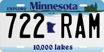 MN license plate 722RAM