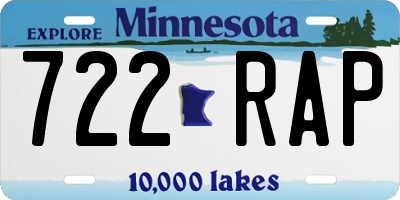 MN license plate 722RAP