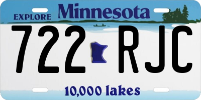 MN license plate 722RJC