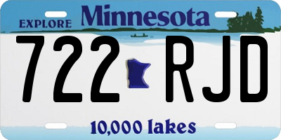 MN license plate 722RJD