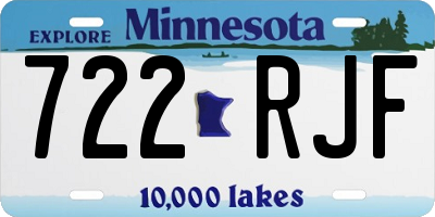 MN license plate 722RJF