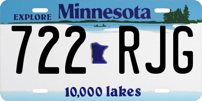 MN license plate 722RJG