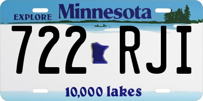 MN license plate 722RJI