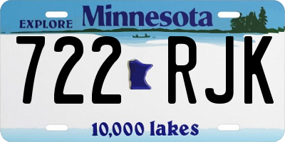 MN license plate 722RJK