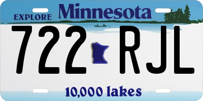 MN license plate 722RJL