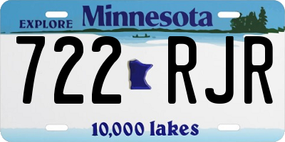 MN license plate 722RJR