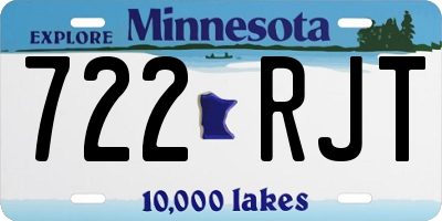 MN license plate 722RJT
