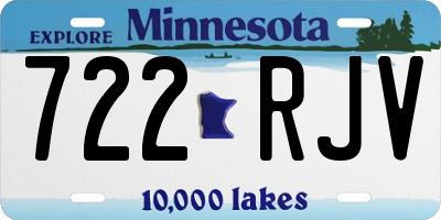 MN license plate 722RJV