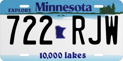 MN license plate 722RJW