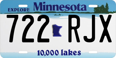 MN license plate 722RJX