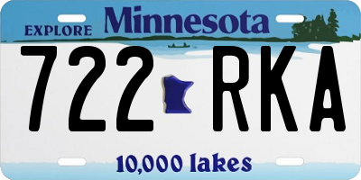 MN license plate 722RKA