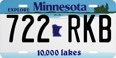 MN license plate 722RKB