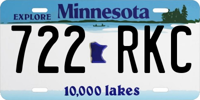 MN license plate 722RKC