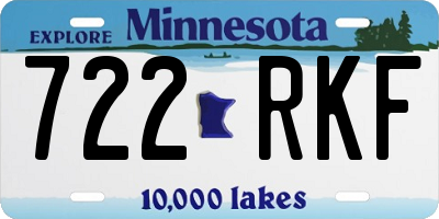 MN license plate 722RKF