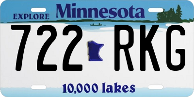 MN license plate 722RKG