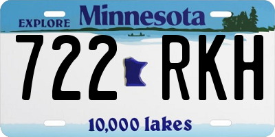 MN license plate 722RKH