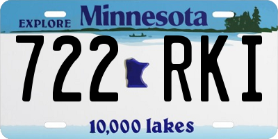 MN license plate 722RKI