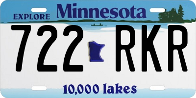 MN license plate 722RKR
