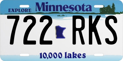MN license plate 722RKS