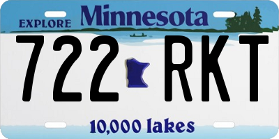 MN license plate 722RKT