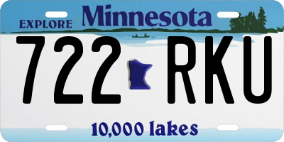 MN license plate 722RKU