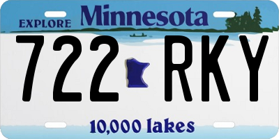 MN license plate 722RKY