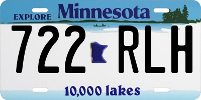 MN license plate 722RLH