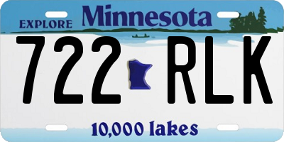 MN license plate 722RLK