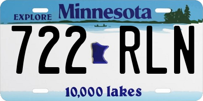 MN license plate 722RLN