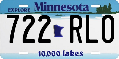 MN license plate 722RLO