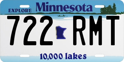 MN license plate 722RMT
