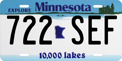 MN license plate 722SEF